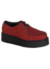CREEPER-402S Red Suede Creepers - Clearance