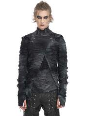 Darkwave Distressed Top - Men's Edgy Gothic Long Sleeve Top