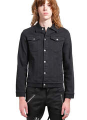 Gothic Streetwear Black Denim Jacket for Men - Drifter Jacket