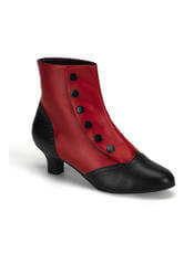 FLORA-1023 Red Victorian Boots