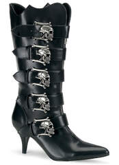 FURY-106 womens skull buckle boots