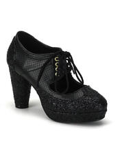 GRIND-03G Black Glitter Heels