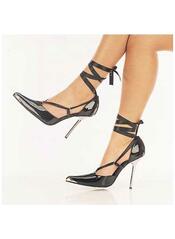 HEAT-06  Spike Black Heels