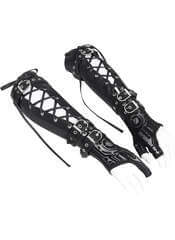 IO Cyber Goth Gloves - Long Gothic Gloves with Circuit Design