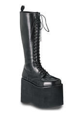 MEGA-602 20 Eyelet Black Platform Boots