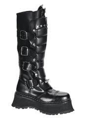 RAVAGE-II Black Zipper Boots