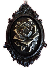 Victorian Black Rose Cameo Pendant