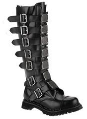 REAPER-30 Black Leather Boots