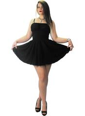 Aasith Black Lace Gothic Mini-Dress