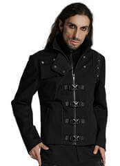 Apex Cipher: Gothic Men's Jacket with a Cyberpunk Edge