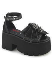 Gothic Sandals: Demonia Ashes-11 with Batwing and Buckle