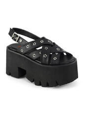 ASHES-12 Black Chunky Platform Sandals