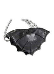 Bat Black Leather Purse