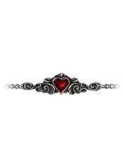 Victorian-Style Bracelet with red Enameled Heart