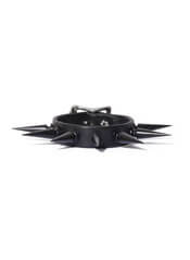 Black Spiked Leather Wristband