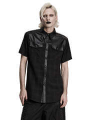 Blackout Plaid Short Sleeve Shirt with Dark Hardware