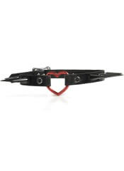 Leather Choker with Red Heart and 1 1/4 inch Black Spikes