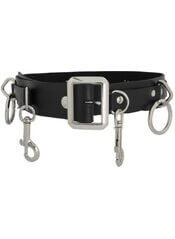 Gothic Leather Bondage Belt with Rings and Clips
