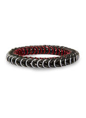 Red and Silver Box Chain Wristband - Special Order