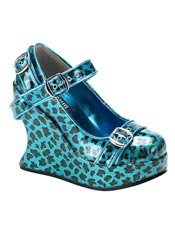 BRAVO-10 Turquoise Leopard Wedges - Clearance