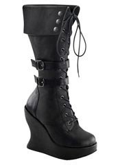 BRAVO-114 Buckle Wedge Boots - Clearance