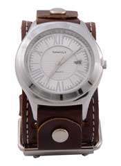 Brown Roman Leather Watch