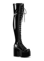 CAMEL-300 - Women's Thigh-High Black Patent Boots