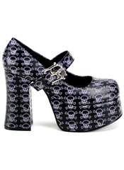 CHARADE-17 Skull Platform Heels