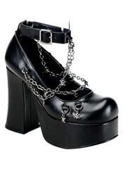 CHARADE-28 Strap Chain Heels