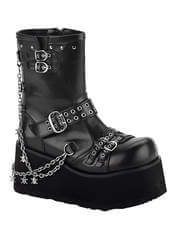 CLASH-430 Black Chain Boots