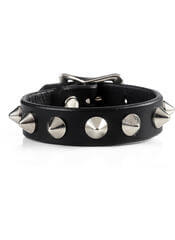 Real Leather Cone Spike Wristband