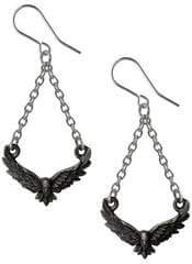 Conspiracy Blackened Pewter Raven Earrings