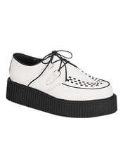 CREEPER-402 white leather creepers