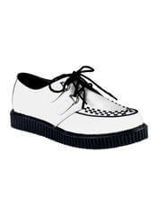 CREEPER-602 white leather creeper shoes