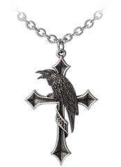 Crus Corvis Pendant: The Gothic Raven Cross Necklace