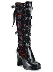 CRYPTO-106 Black Red Boots