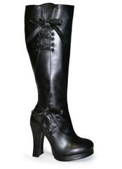 CRYPTO-300 Black Corset Boots