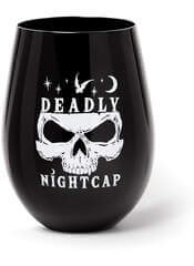 Raise a Glass with Deadly Nightcap Stemless Wine Glass.