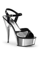 DELIGHT-609NC Black and Silver High Heels