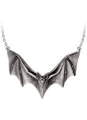 Descending Darkness - Gothic Pewter Bat Necklace