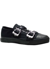 DEVIANT-11 Black Buckle Sneakers