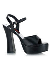 DOLLY-09 Black vegan leather platform heels