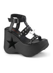 DYNAMITE-12 Star Cutout Platform Sandals