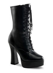 ELECTRA-1020 Black Pu Lace-up Boots