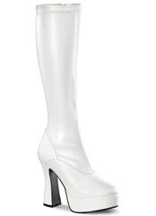 Demonia ELECTRA-2000Z: Matte White Platform High Heel Boots