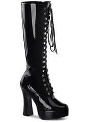 ELECTRA-2020 Women's Black Patent Knee High Platform Boots