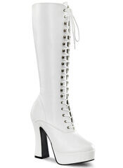 Women's High Heel Lace-Up White Platform Boots – Electra-2020