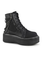 EMILY-114 Womans Black Platform Ankle Boots