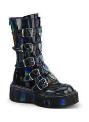 EMILY-330 Black Hologram Gothic Platform Boots