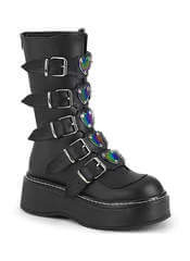 EMILY-330 Gothic Platform Boots with Hearts